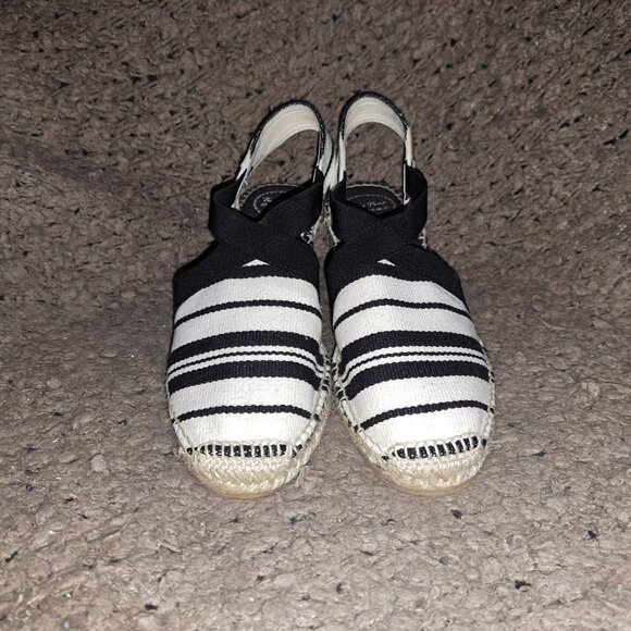 TONI PONS-Origens-Espadrilles-Black/White Stripe-Slingback-Sz 40/9-Excellent - Picture 3 of 8